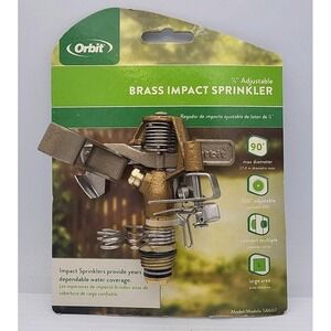 Orbit 58607 Heavy-Duty Brass 1600 sq. ft. Coverage Impact Sprinkler 1/2 MNPT in.